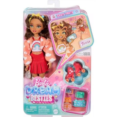  Búp bê JFX98 Barbie Dream Besties Teresa Roller Skating Fashion Doll 