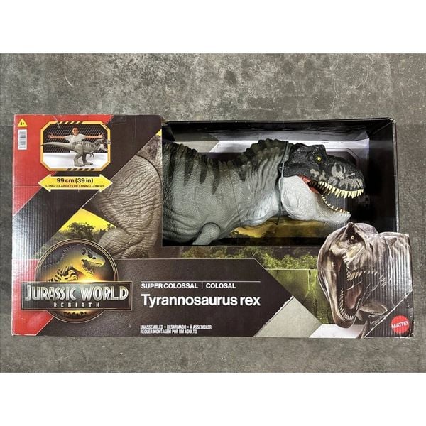 Mattel Jurassic World Rebirth Super Colossal Tyrannosaurus Rex Action Figure