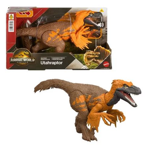  Khủng long JGC80 Jurassic World Rebirth Wild Roar Utahraptor Dinosaur 