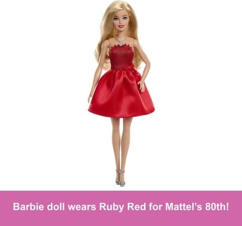  Búp bê JGD25 BARBIE RUBY RED DOLL MATTEL 80TH ANNIVERSARY 
