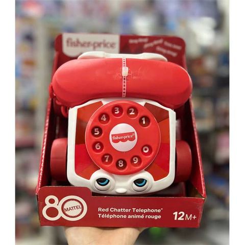 Đồ chơi điện thoại JGG97 Fisher-Price Mattel 80th Anniversary Red Chatter Phone 