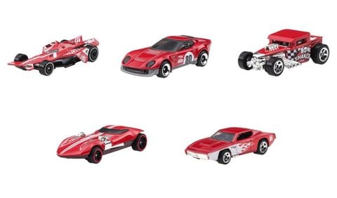  Set xe JGK08 Hot Wheels Mattel 80th Anniversary Ruby Red Edition 5-Pack Set 