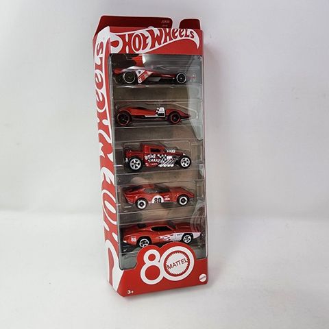  Set xe JGK08 Hot Wheels Mattel 80th Anniversary Ruby Red Edition 5-Pack Set 