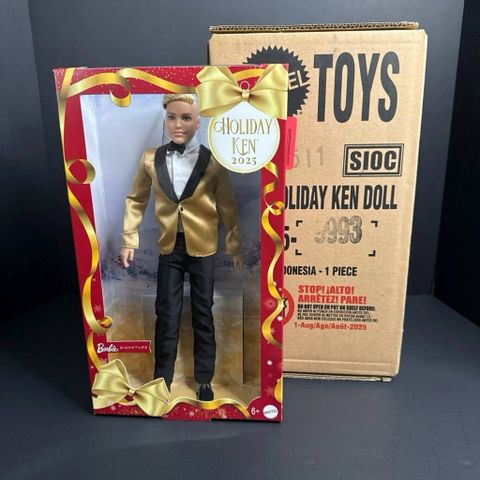  Búp bê JGK55 Barbie Signature 2025 Holiday Blonde Ken Collectible Fashion Doll 