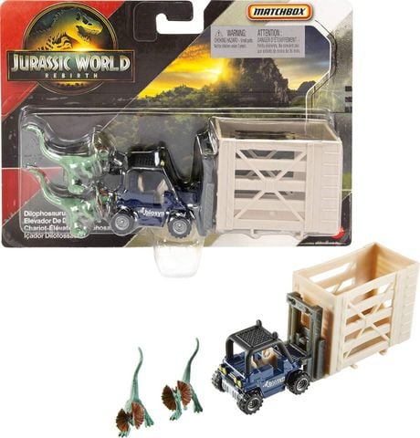  Xe khủng long Matchbox Jurassic World Toy Car or Truck Transporter & Dinosaurs 