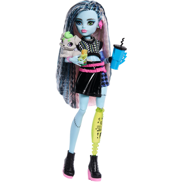  Búp bê JHK31 Monster High Frankie Stein Doll with Pet Dog 