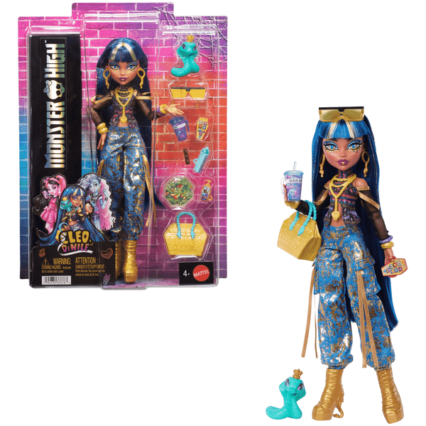  Búp bê JHK32 Monster High Cleo De Nile Doll with Pet Cobra 