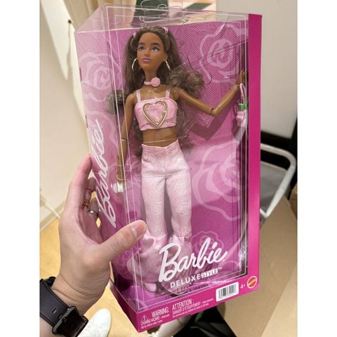  Búp bê JJN72 Barbie Deluxe Style Doll #12 in Pink Denim Crop Top 