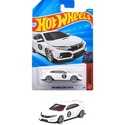  Mô hình xe JMX20 Hot Wheels 2018 Honda Civic Type R White 
