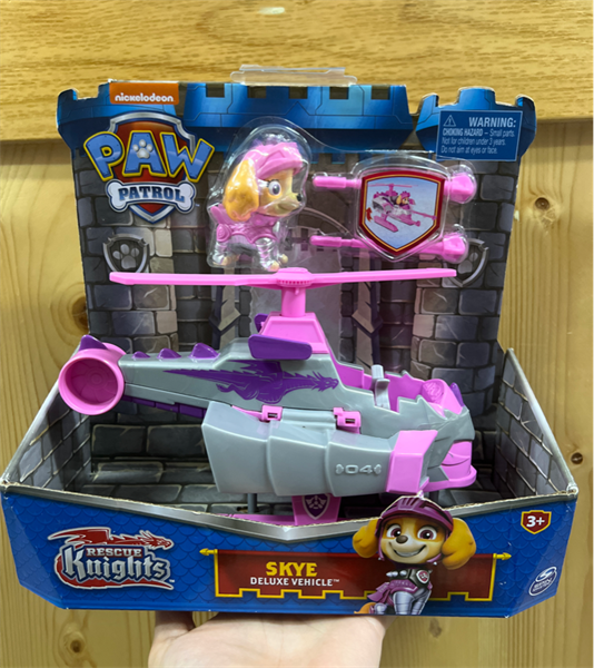  Đồ chơi PAW Patrol Rescue Knights Skye Transforming Toy Car Collectible 