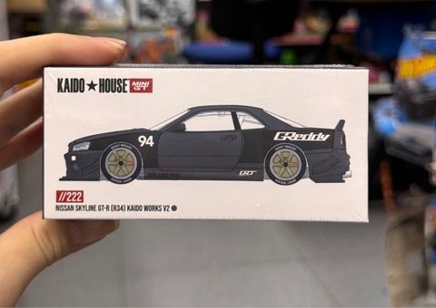  Mô hình xe Kaido House KHMG222 Nissan Skyline GT-R (R34) Kaido Works GReddy V2 