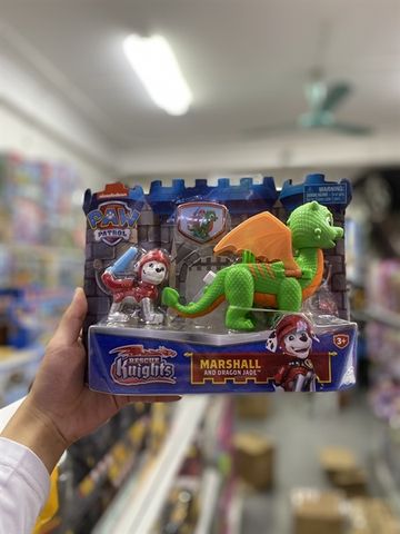  Paw Patrol, Rescue Knights Marshall and Dragon Draco Action Figures Set 