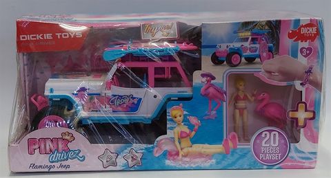  203185000 Đồ Chơi Xe Đi Biển DICKIE TOYS Pink Drivez Flamingo Jeep 