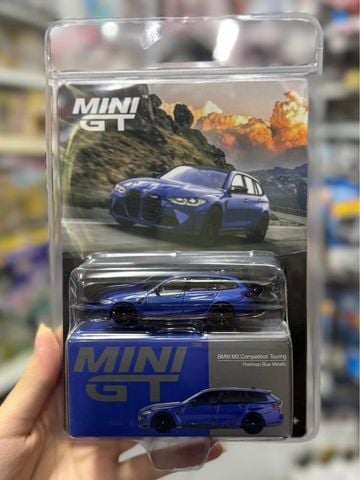  Mini GT Card Version MGT01090 BMW M3 Competition Touring Portimao Blue Metallic 
