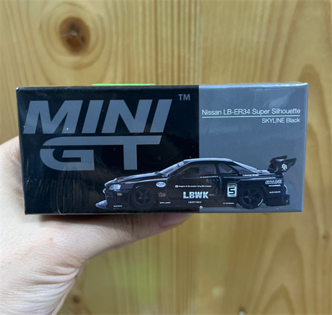  Xe Mini GT Box Version MGT00844 Nissan LB-ER34 Super Silhouette SKYLINE Black 