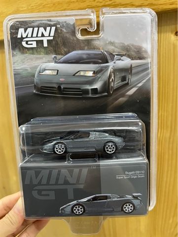  Mô hình xe Mini GT CARD Version MGT01002 Bugatti EB110 Super Sport Grigio Scuro 