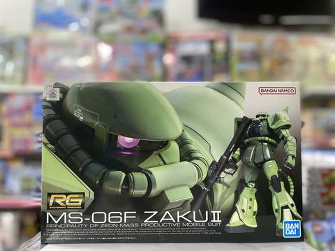  Model Kit Bandai Hobby RG 1/144 MS-06F Zaku II (Green) 