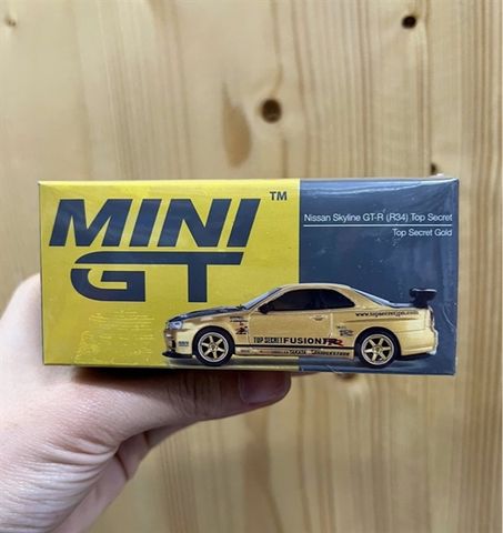  MINI GT 1/64 Nissan Skyline GT-R R34 Top Secret Gold Right Handle 