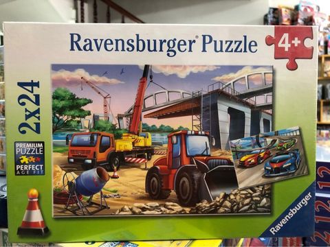  RV051571 Xếp hình puzzle Construction & Cars 2 bộ 24 mảnh RAVENSBURGER 