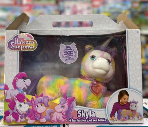  Unicorn Surprise Plush Tie Dye Sparkle Horn w/ 2 Baby Pony 