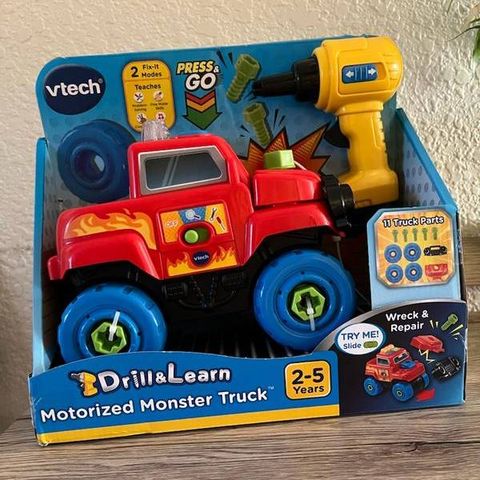 Xe tải sửa chữa 80-576300 VTech Drill & Learn Motorised Monster Truck 