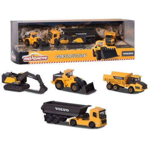  8503105000 Bộ 4 Đồ Chơi Xe Mô Hình MAJORETTE Volvo Construction 4 Pieces Giftpack 