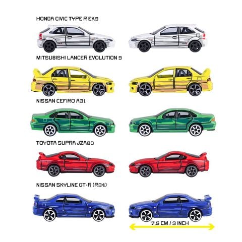  8504105000 Bộ 5 Đồ Chơi Xe Mô Hình MAJORETTE JDM Legends Anime 5 Pieces Giftpack 