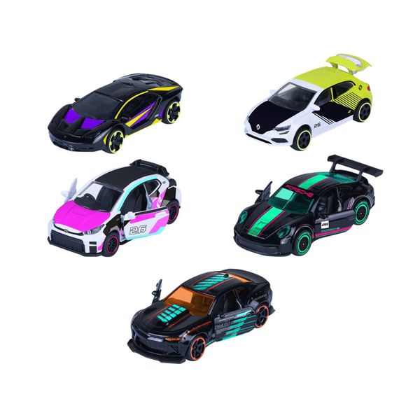 8504105004 Bộ 5 Đồ Chơi Xe Mô Hình MAJORETTE Neon Racer 5 Pieces Giftpack