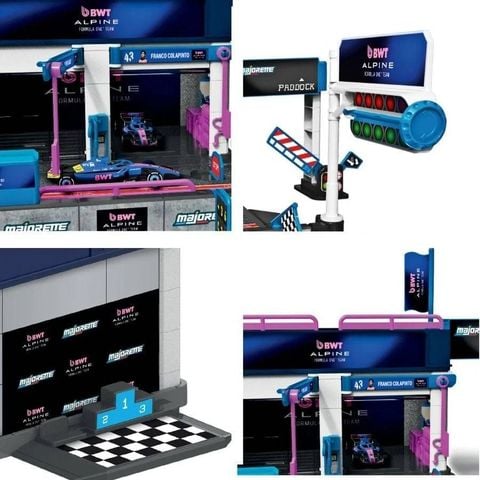  8502106001 Đồ Chơi Xe Mô Hình MAJORETTE Motorsport Alpine Pit Stop + 1 Vehicle 