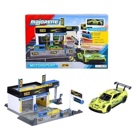  8502106002 Đồ Chơi Xe Mô Hình MAJORETTE Motorsport DTM Pit Stop + 1 Vehicle 