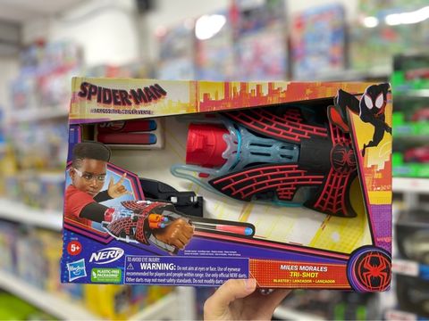  Marvel Spiderman: Across the Spider-Verse Miles Morales Tri-Shot NERF Blaster 