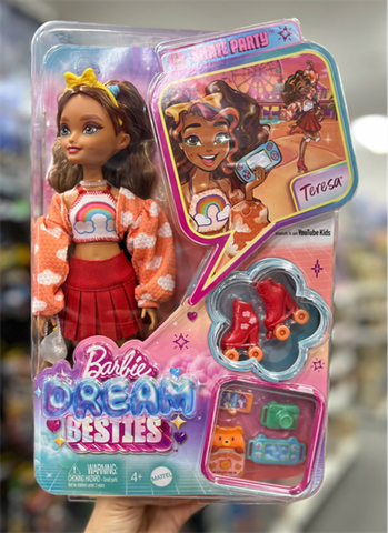  Búp bê JFX98 Barbie Dream Besties Teresa Roller Skating Fashion Doll 