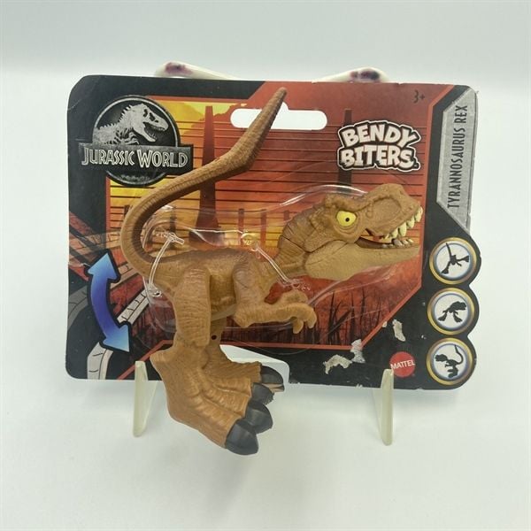 GYX93 Jurassic World Bendy Biters Dinosaur Figures - Tyrannosaurus Rex 3"