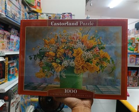  Xếp hình puzzle hoa mùa xuân với chậu xanh 1000 mảnh CASTORLAND C-104567 