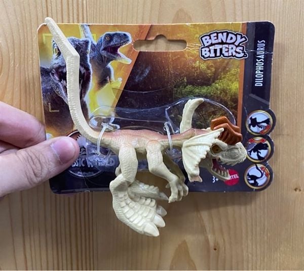 HPM73 Jurassic World Bendy Biters Dinosaur Figures- Dilophosaurus