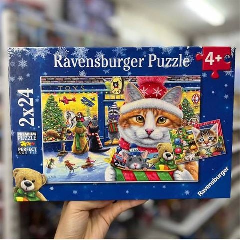  Tranh ghép Ravensburger Christmas Kitties 2 x 24pc Puzzles 