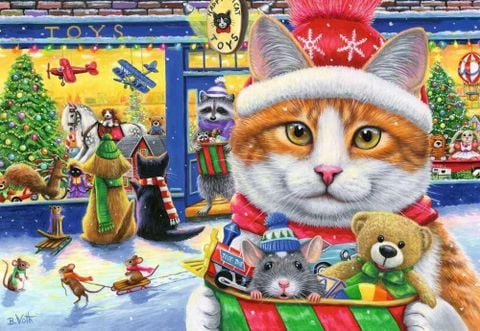  Tranh ghép Ravensburger Christmas Kitties 2 x 24pc Puzzles 