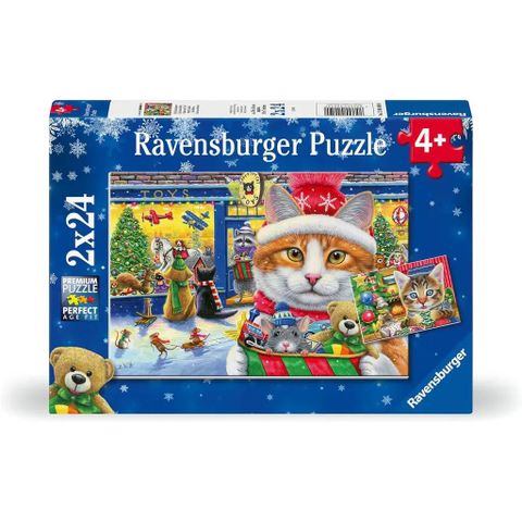 Tranh ghép Ravensburger Christmas Kitties 2 x 24pc Puzzles 