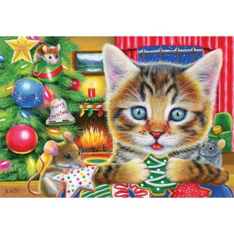  Tranh ghép Ravensburger Christmas Kitties 2 x 24pc Puzzles 