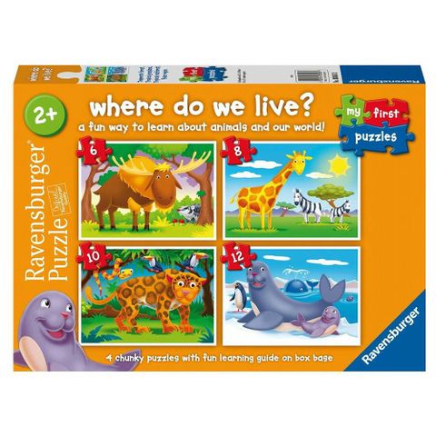  Tranh ghép Ravensburger Where Do We Live? My First Jigsaw Puzzles 