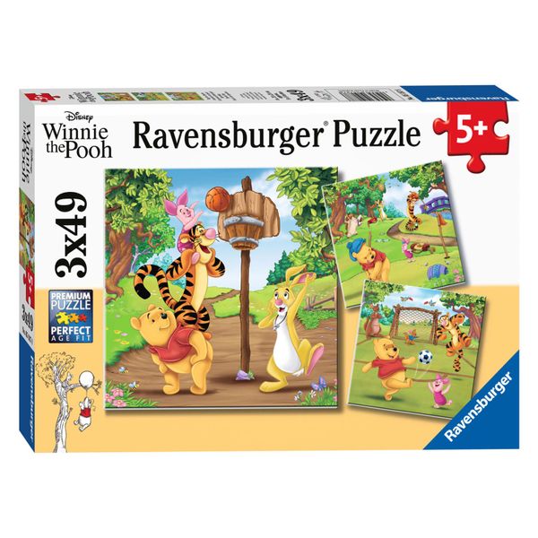 Tranh ghép Ravensburger Disney Winnie the Pooh Sports Day, 3x49st.