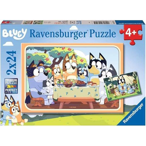  Tranh ghép Ravensburger: Bluey 2x 24 Piece Jigsaw Puzzle Set 