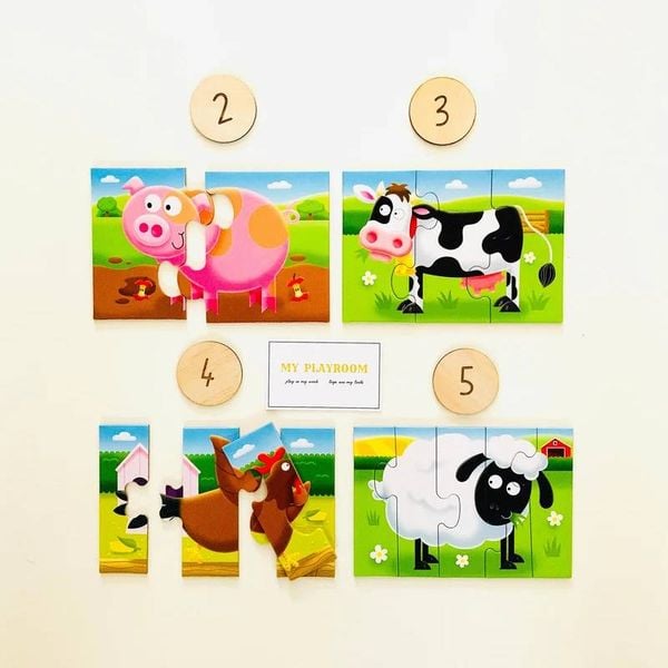  Tranh ghép bằng giấy On The Farm - 5 Piece Jigsaw Puzzle by Ravensburger 