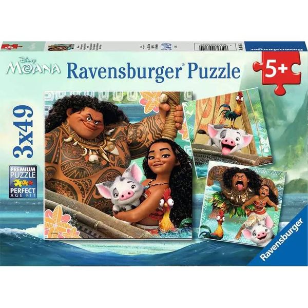Tranh ghép Ravensburger Disney Moana 3x 49pc Jigsaw Puzzles