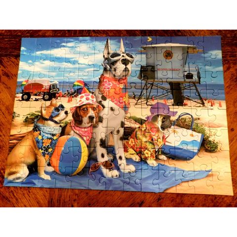  Tranh ghép Ravensburger Puzzle 100pc XXL - No Dogs on the Beach 