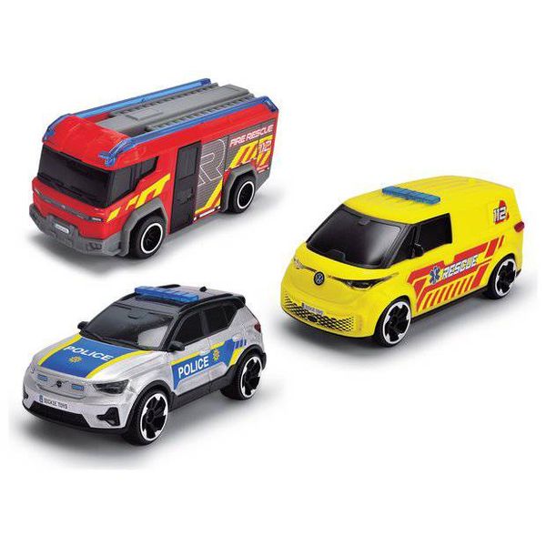 Bộ 3 Đồ Chơi Xe Cứu Hộ DICKIE TOYS SOS Team bằng nhựa an toàn