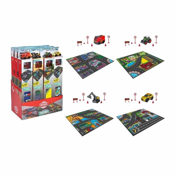  203746018 Bộ Đồ Chơi Xe Thảm Sàn Thành Phố DICKIE TOYS Micro World Playmat 