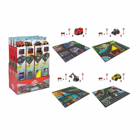  203746018 Bộ Đồ Chơi Xe Thảm Sàn Thành Phố DICKIE TOYS Micro World Playmat 