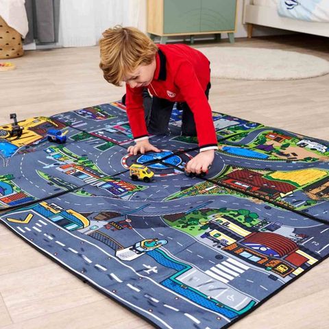  203746018 Bộ Đồ Chơi Xe Thảm Sàn Thành Phố DICKIE TOYS Micro World Playmat 
