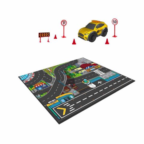  203746018 Bộ Đồ Chơi Xe Thảm Sàn Thành Phố DICKIE TOYS Micro World Playmat 